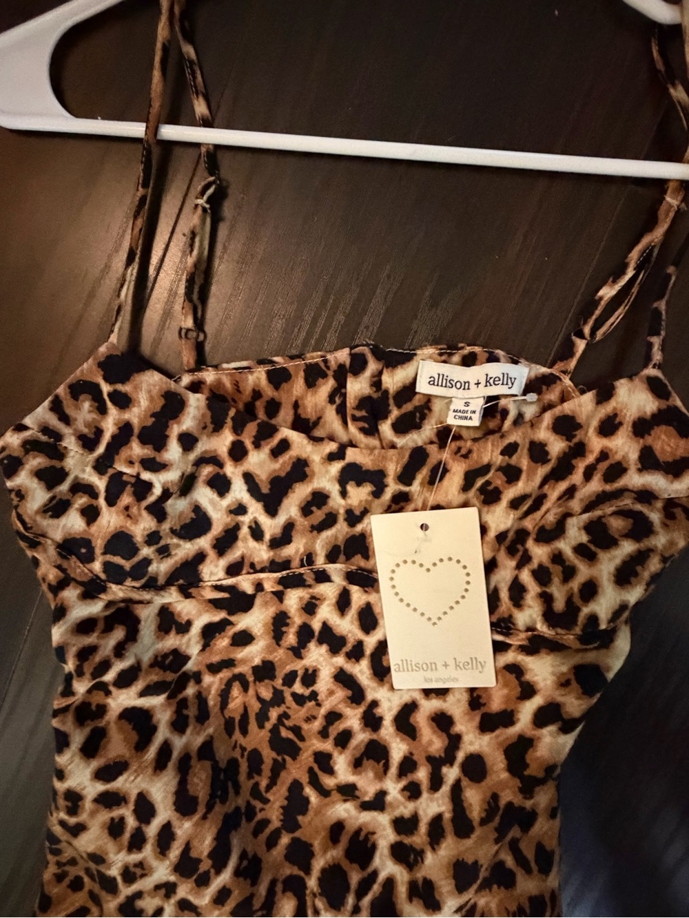 Leopard Print Slip Dress - Spaghetti Strap - Picture 2 of 3